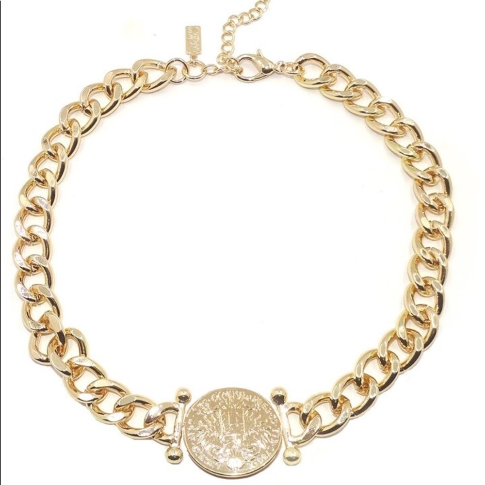 Coin Pendant Chain Link Necklace